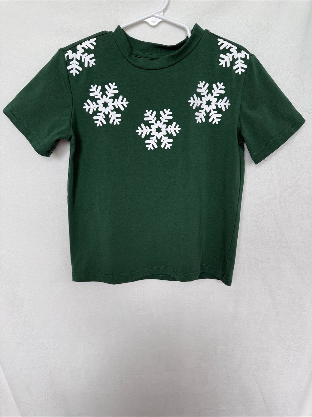 Taylor Joelle - Kids Dark Green Snowflake Short Sleeve Tee